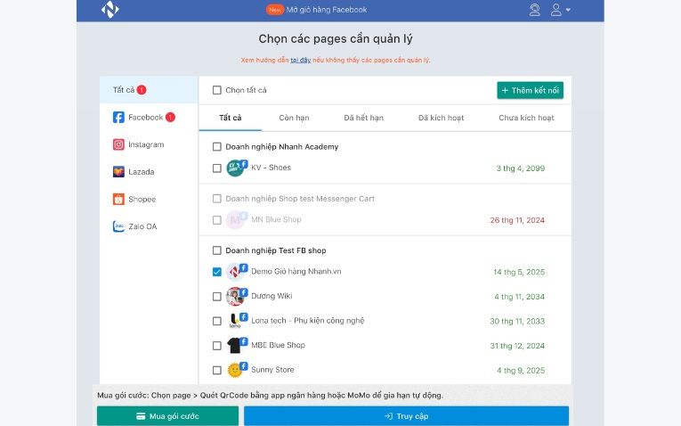 Cách đăng nhập Messenger tin nhắn trên phần mềm chat Vpage